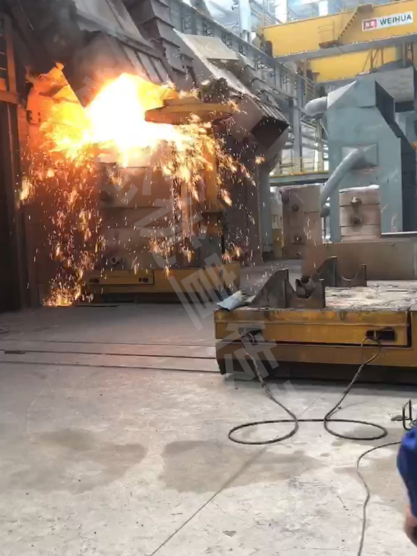 湖北黃石某冶金鑄管生產(chǎn)線配套鐵水包、球化包電動(dòng)轉(zhuǎn)運(yùn)車(chē)交付成功